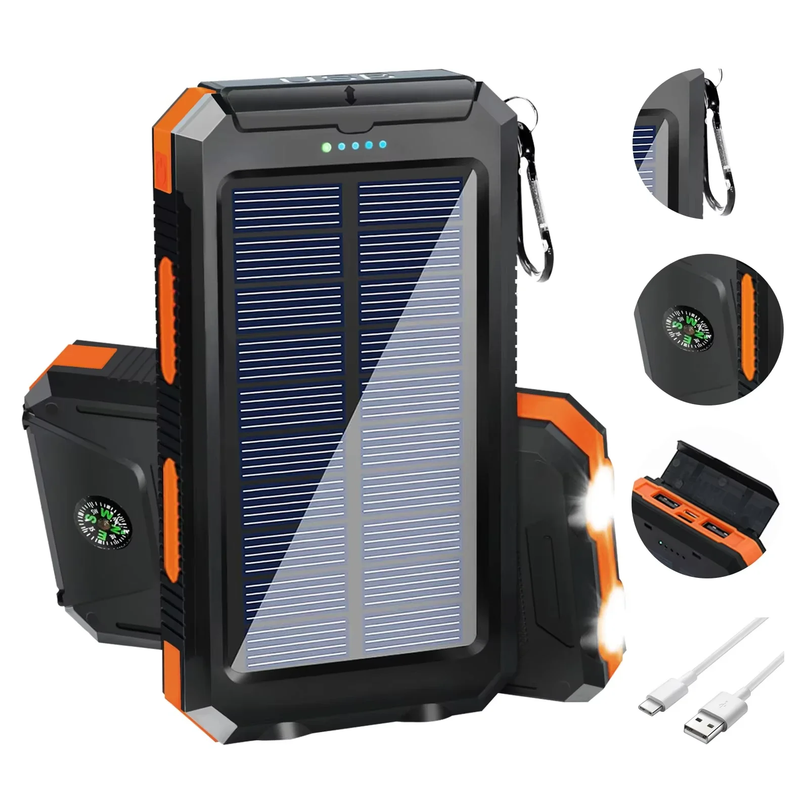 Bateria externa portátil com c - Solar Emergency Charger avaliação e preço